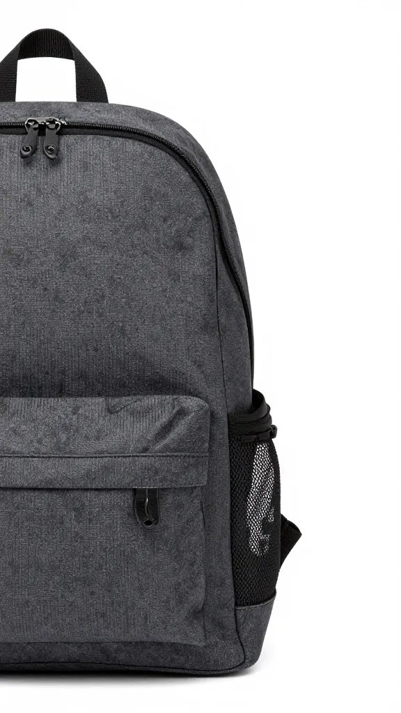 single backpack at blanket corner signaling space edge