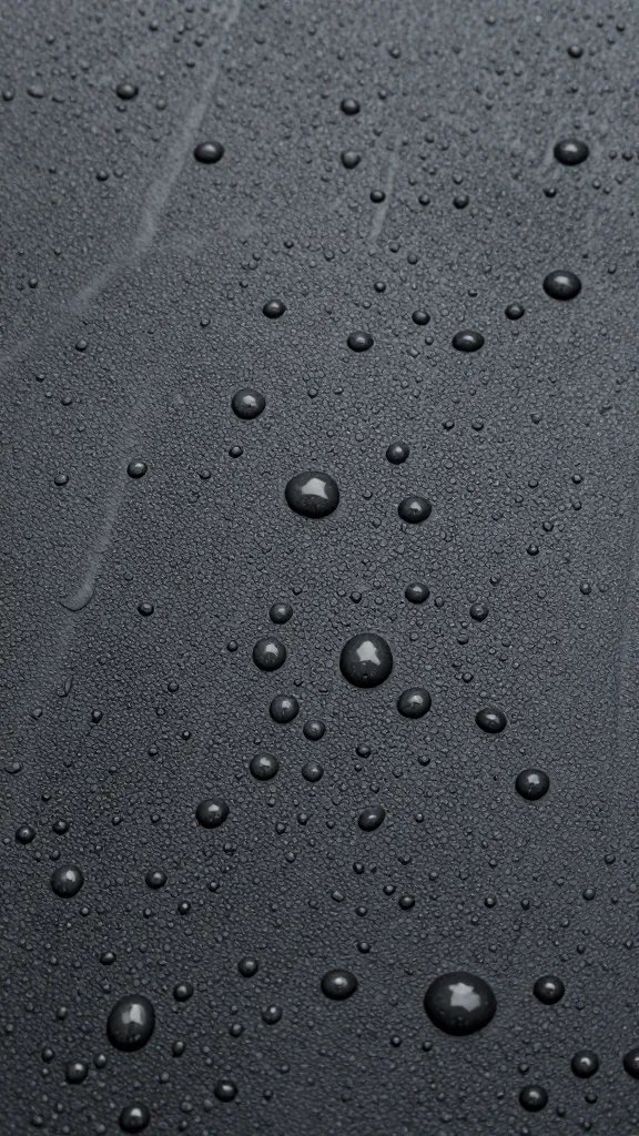 rubberized blanket underside beads of dew repelling water