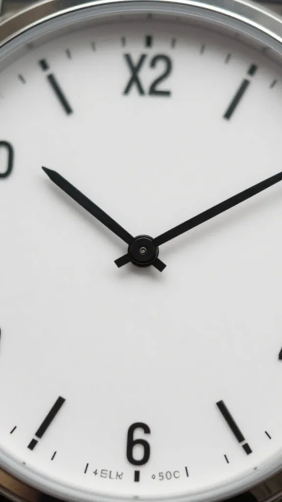 wristwatch reading 24 hours, minimalist closeup
