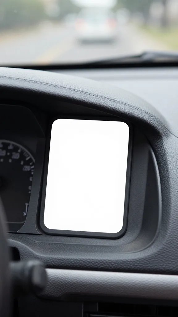 single car dashboard parking permit under windshield