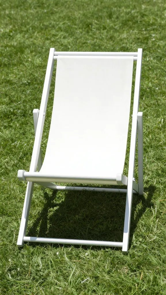 single lawn chair casting sharp shade line