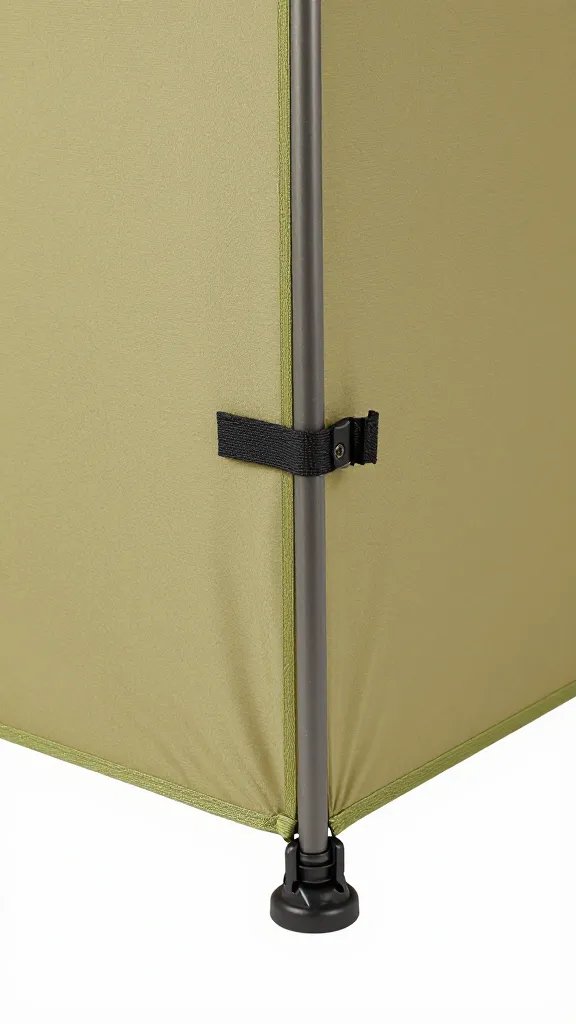 folded pop-up canopy leg with tension strap