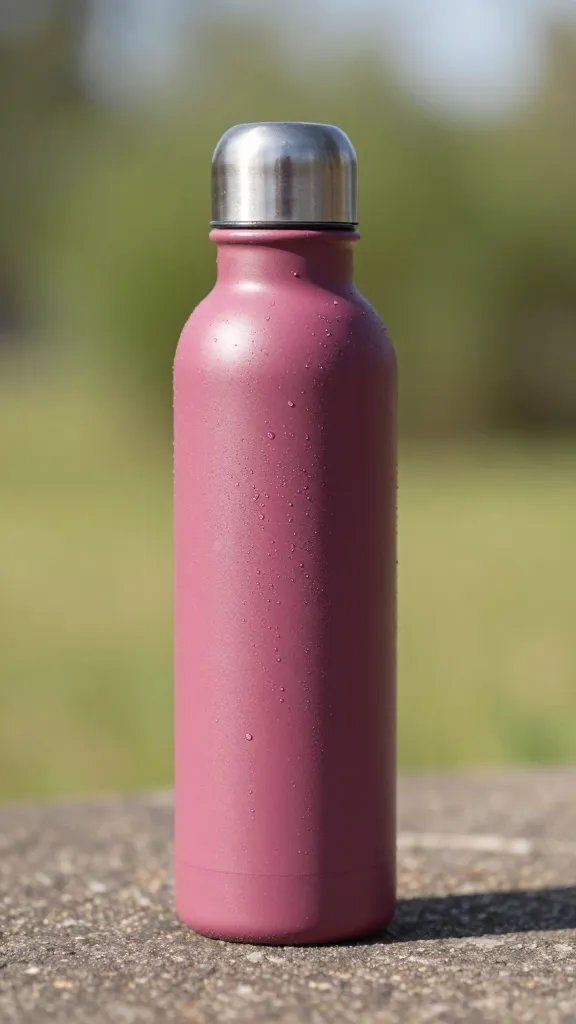 single reusable water bottle beading with sweat