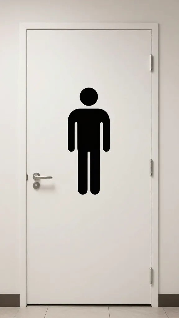 restroom building door with universal restroom symbol