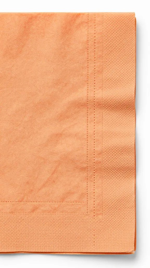 closeup orange napkin edges showing even dye penetration