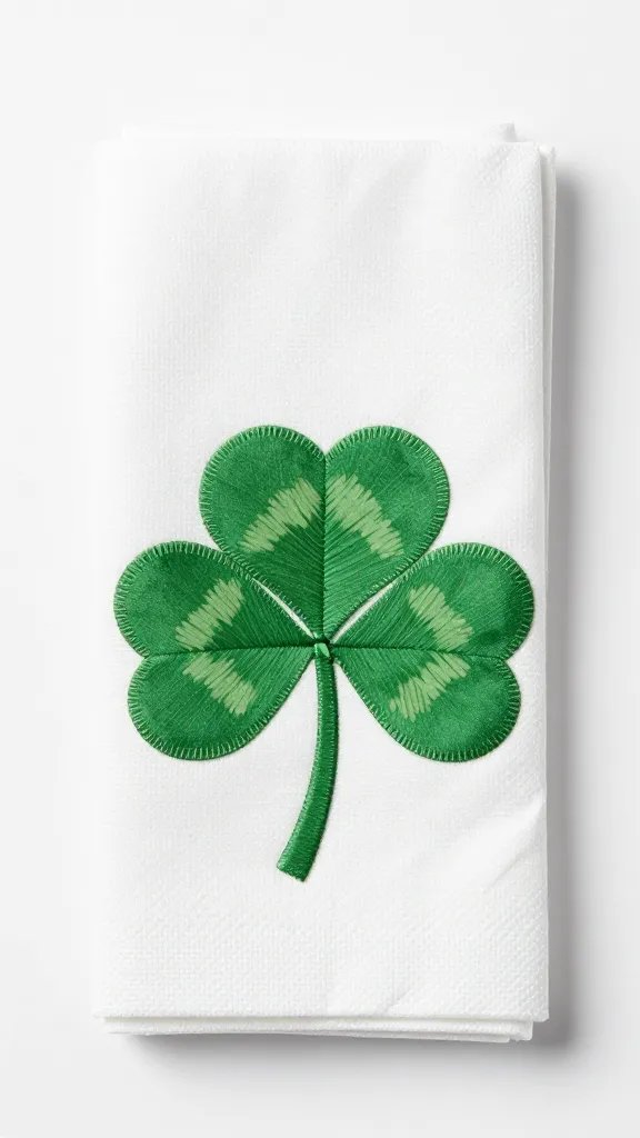 single clover-fold napkin with tucked stem detail