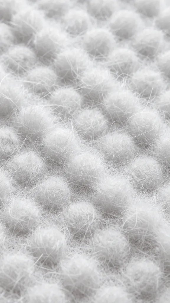 microfiber lint trap showing polyester fuzz, closeup