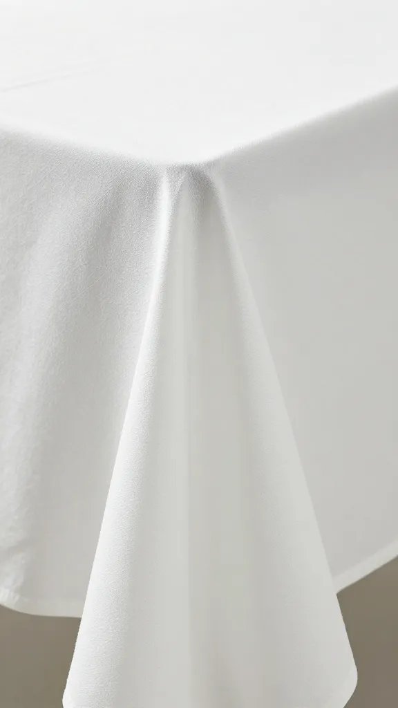 weighted hem detail on waterfall-folded tablecloth