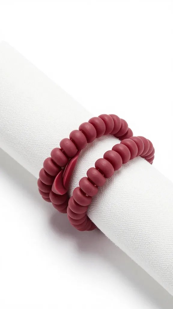 tight coil knot napkin ring, polypropylene, crisp texture