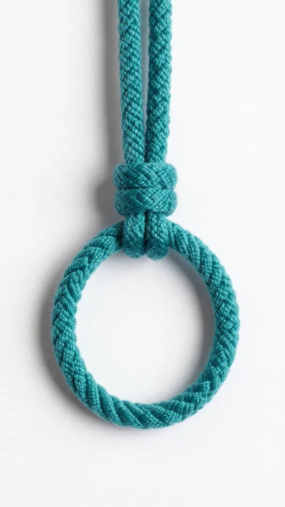 single dyed cotton sash cord ring, coastal teal tone