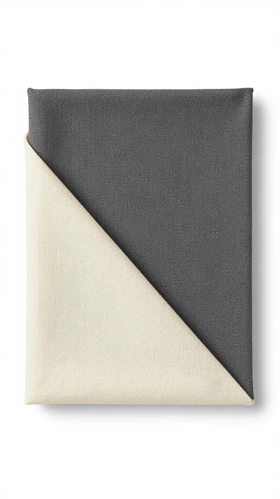 charcoal canvas napkin base with ivory gauze drape