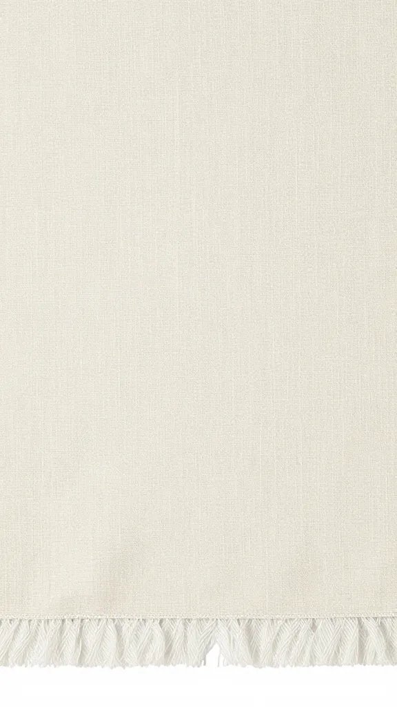 textured linen base with airy gauze tassel edge
