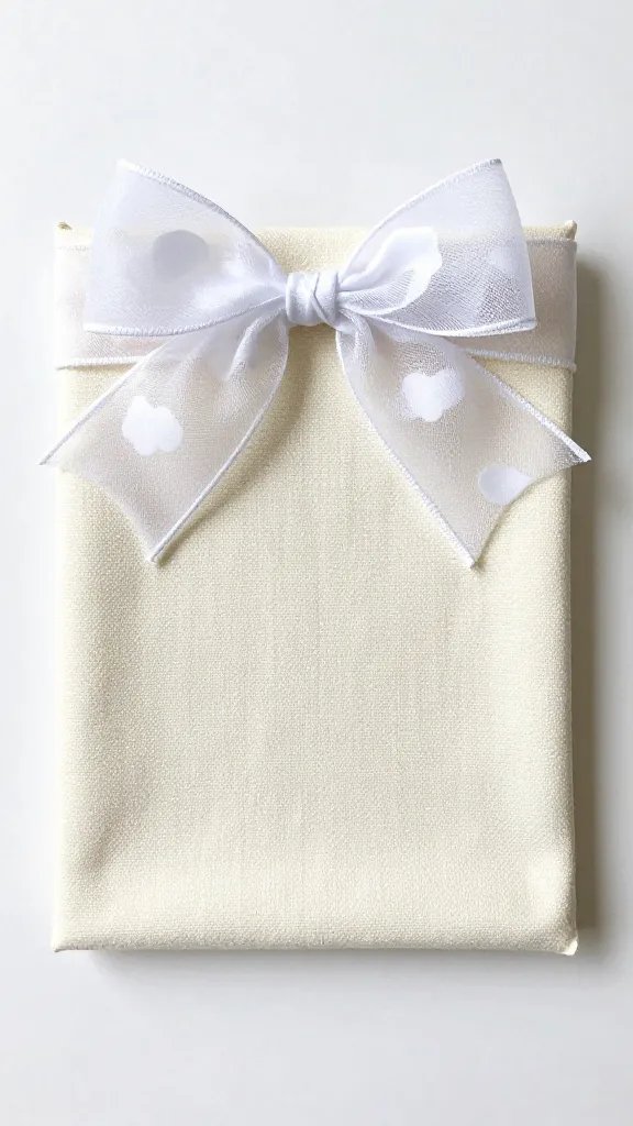 oatmeal cotton canvas base with cloud-white gauze bow