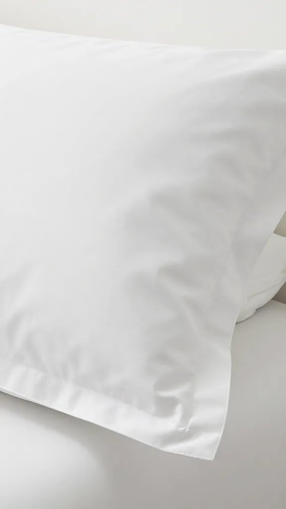 neatly draped pillowcase corner, wrinkles relaxing
