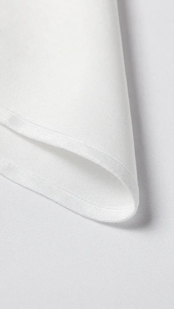 slipping taffeta napkin edge on lap fabric closeup