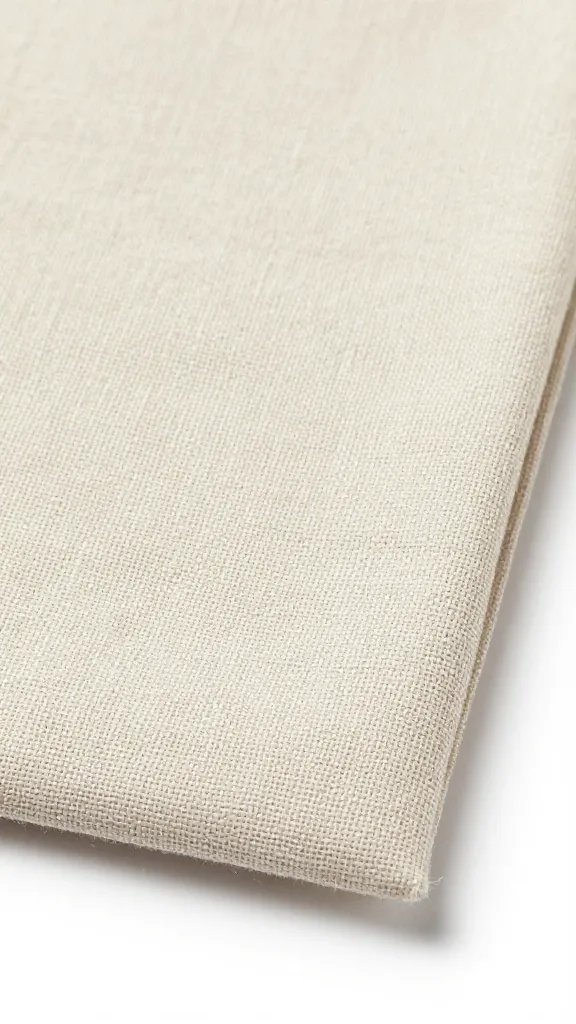 corner of linen napkin showing sharp crease, macro detail