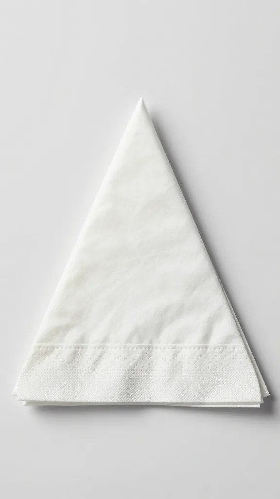 crisp napkin triangle creating protective utensil pocket