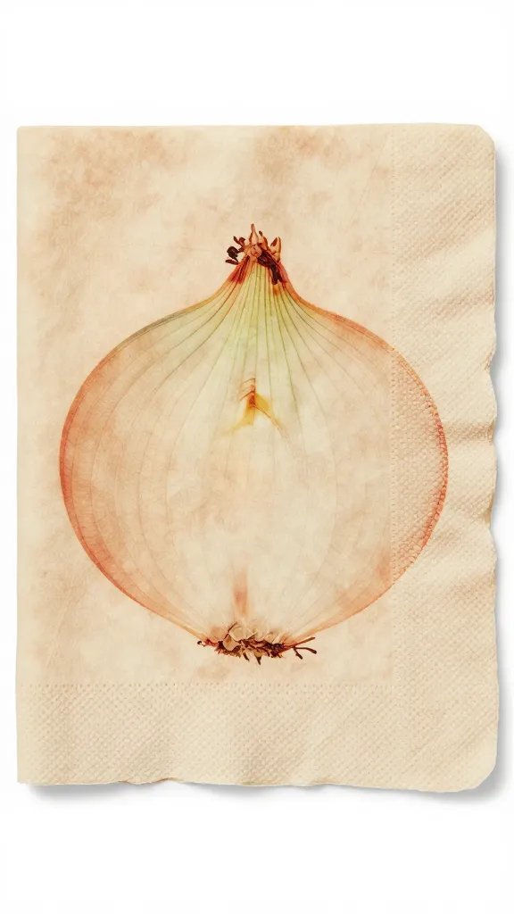 single onion-skin dyed napkin with visible mottling