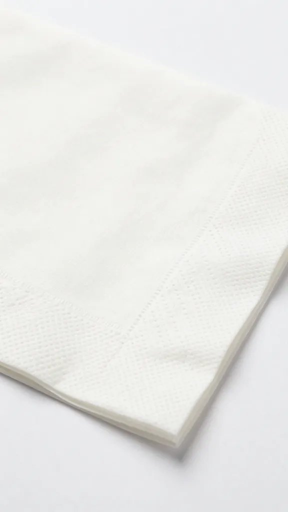 pressed hem with perfect miter junction on white napkin