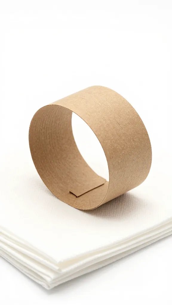 sturdy 100lb cardstock napkin ring with hidden double-stick fastener
