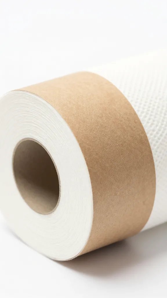 closeup kraft paper napkin ring from paper towel roll