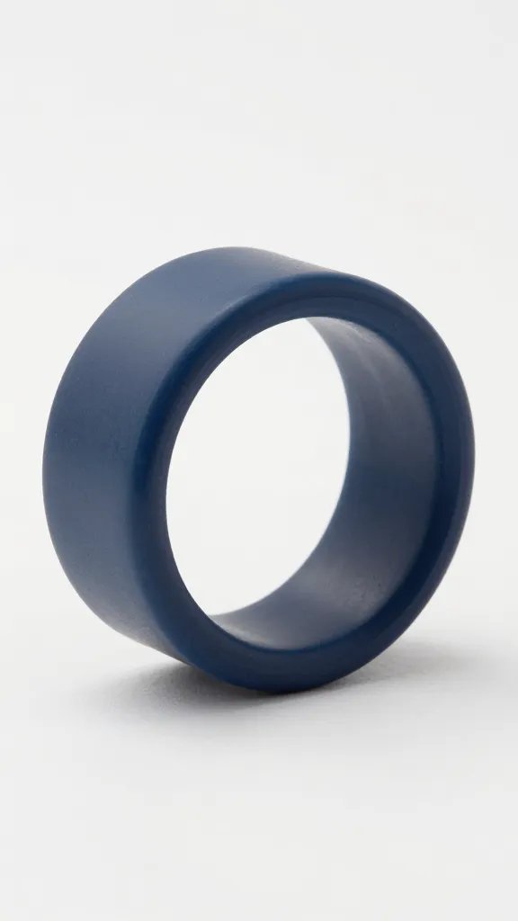 navy acrylic-painted napkin ring with matte polyurethane seal