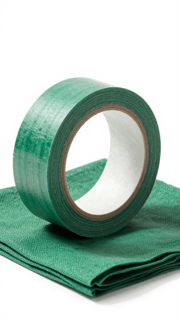 painter’s tape crisp stripe on forest green napkin ring