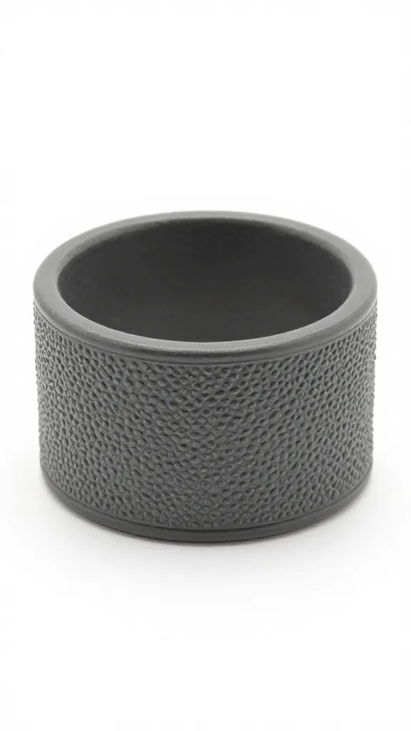 embossed texture-painted napkin ring in charcoal gray
