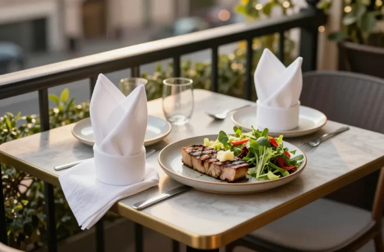 Elevate Patio Meals with the "Chef’S Hat" Fold: a Playful Twist for Gourmet Outdoor Dining