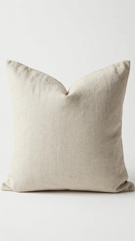 stone-washed linen pillow with subtle herringbone weave
