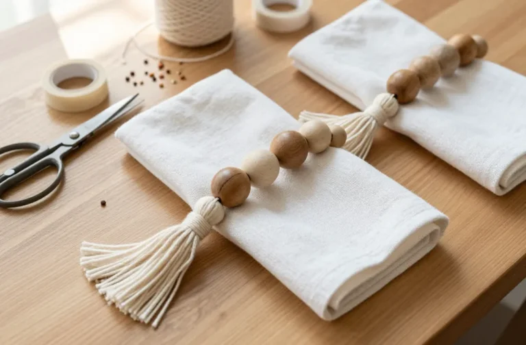 Viral Diy Wood Bead Tassel Napkin Rings for an Effortless Boho Look