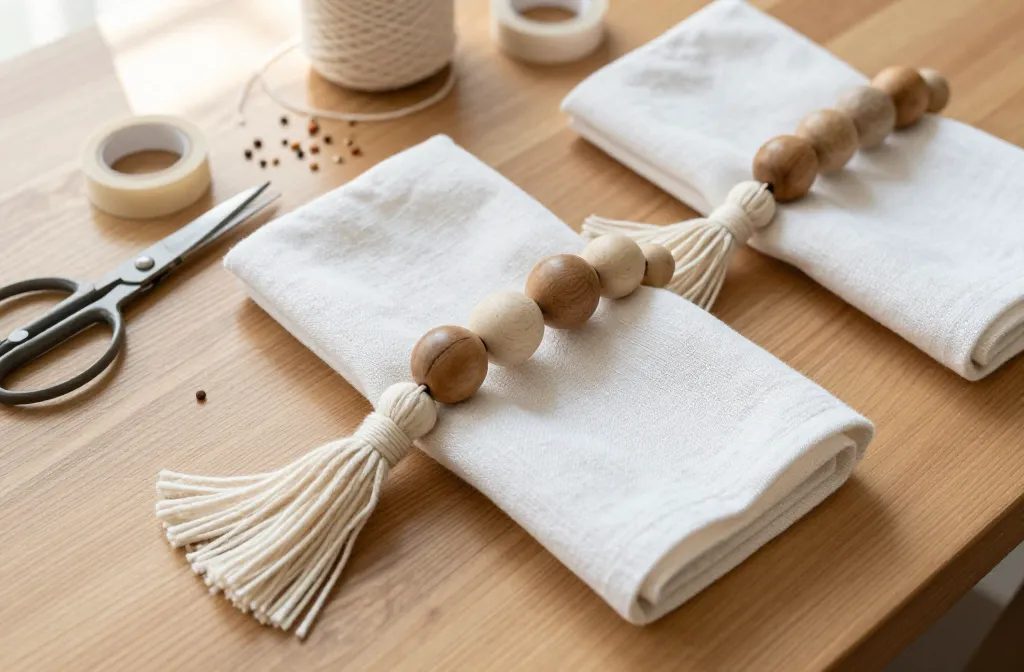 Viral Diy Wood Bead Tassel Napkin Rings for an Effortless Boho Look