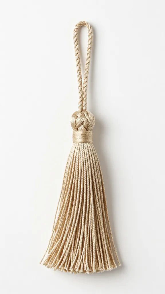 braided cotton cord tassel with tight wrap knot