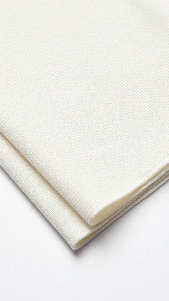 iron pressing cloth layered over cotton weave