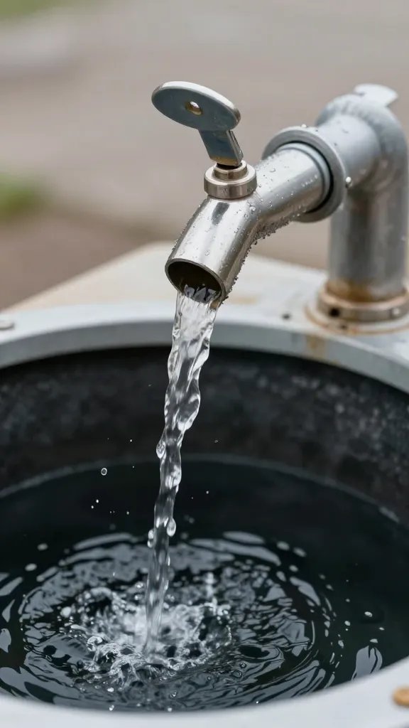iron’s water reservoir being filled at spout