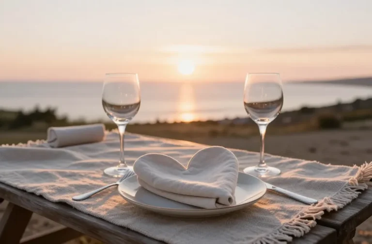 The Secret to How to Fold a Napkin Into a Heart for a Romantic Sunset Picnic