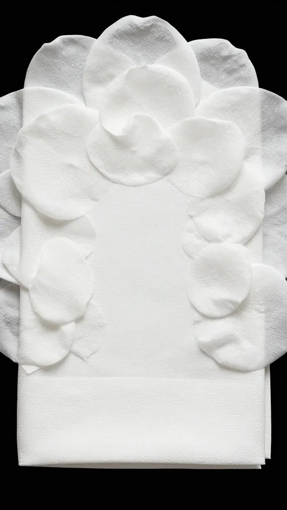 tight 16-inch rosette napkin showing compact petals