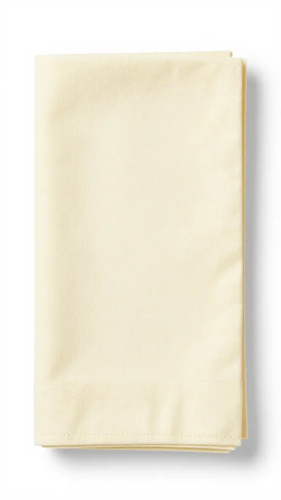 cream rosette napkin with subtle hemstitch border
