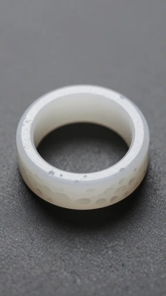 textured hot glue ring with faux hammered finish, macro