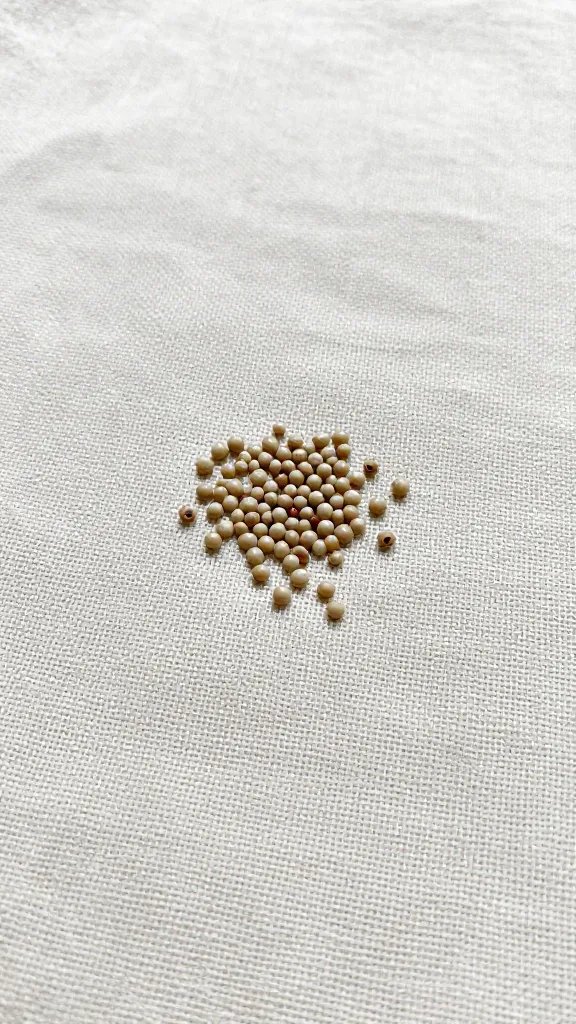 stain bead on treated Belgian linen, hydrophobic closeup