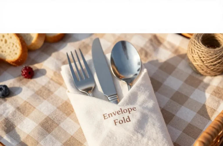 Picnic Hack the "Envelope" Fold: the Quickest Way to Secure Cutlery in a Picnic Basket