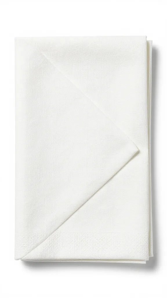 closeup cotton napkin folded in envelope style