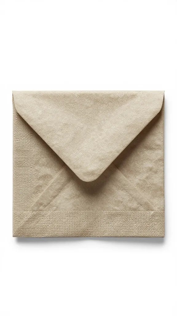 envelope-folded napkin used as mini placemat