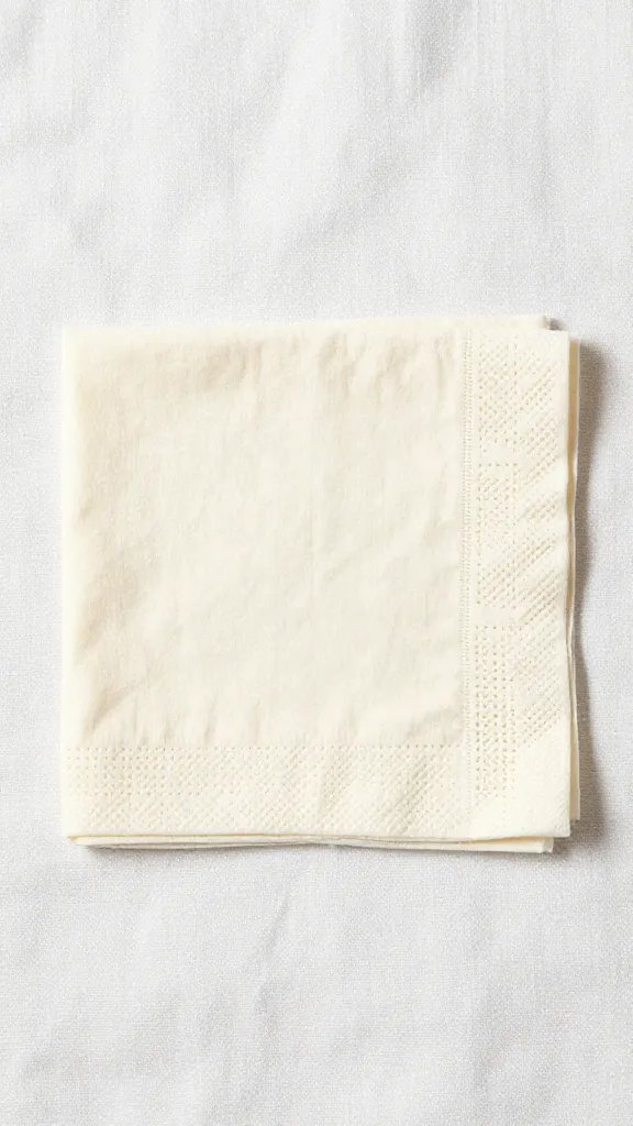 single cream organic cotton napkin on picnic blanket