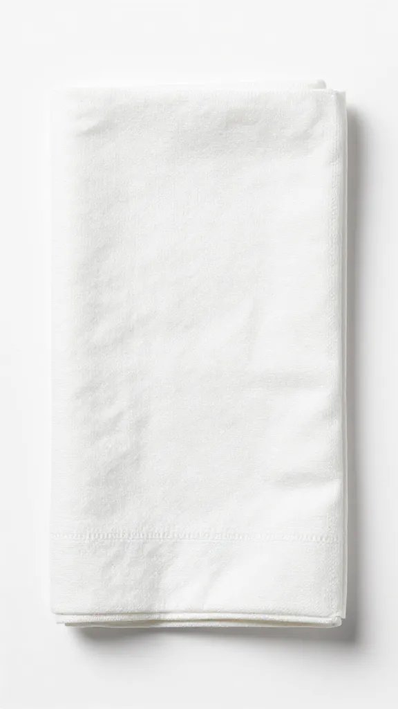 tightly creased cotton napkin bishop’s hat fold
