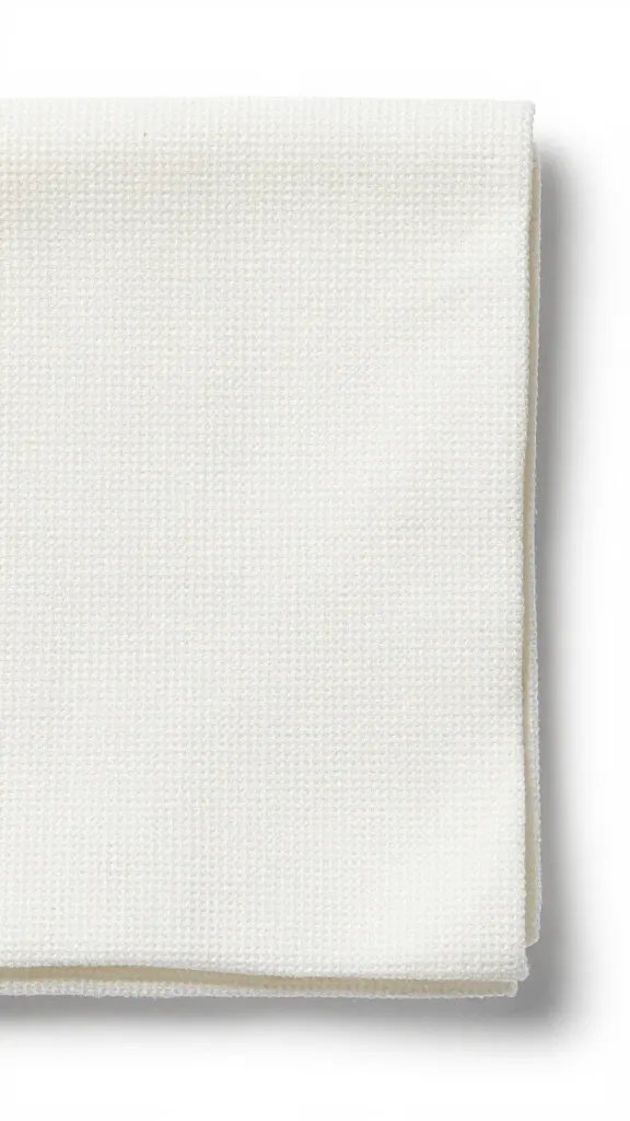 organic cotton napkin corner showing tight weave