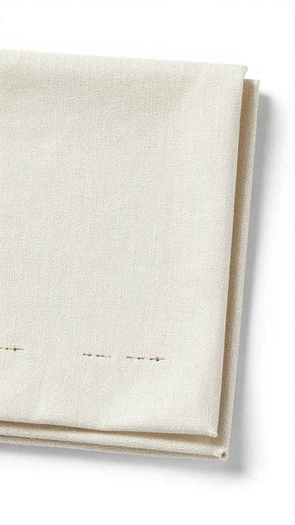 stitch detail on mitered napkin corner, Belgian linen