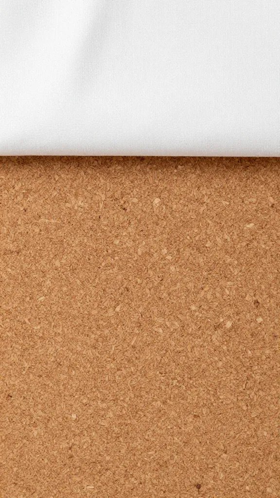 Firm cork board insert peeking beneath top cloth