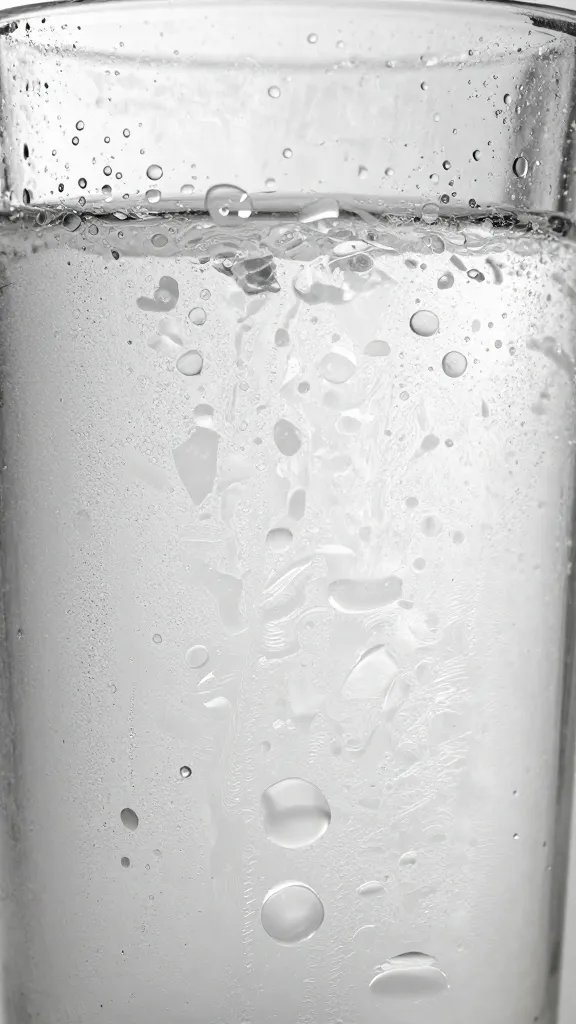 condensation beads on clear pitcher surface, macro
