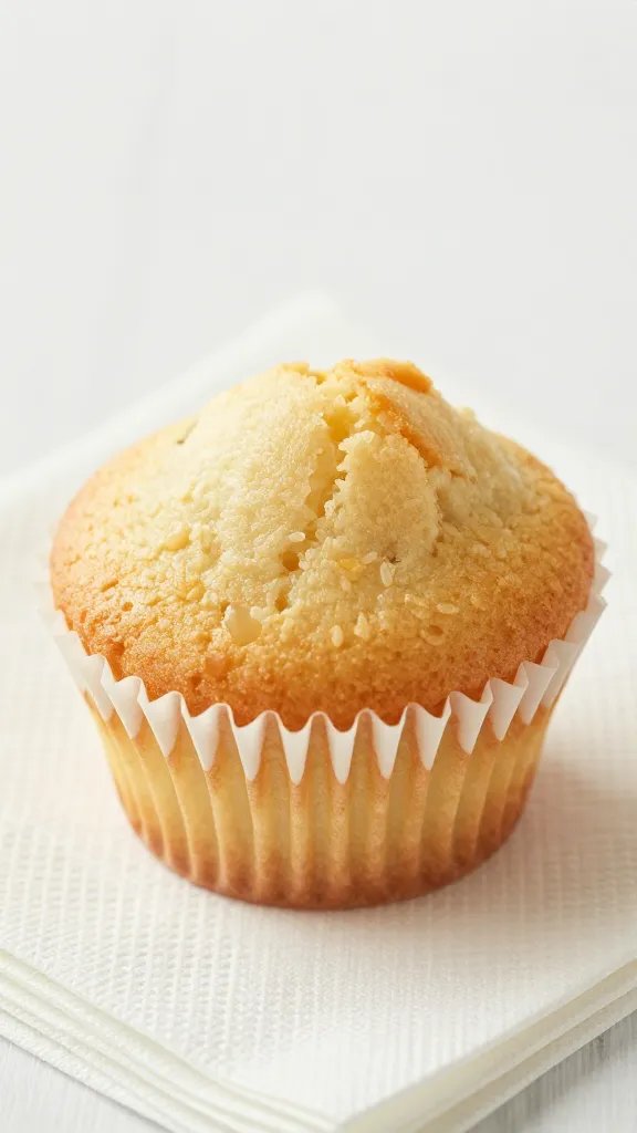 closeup of a single cupcake on checked napkin
